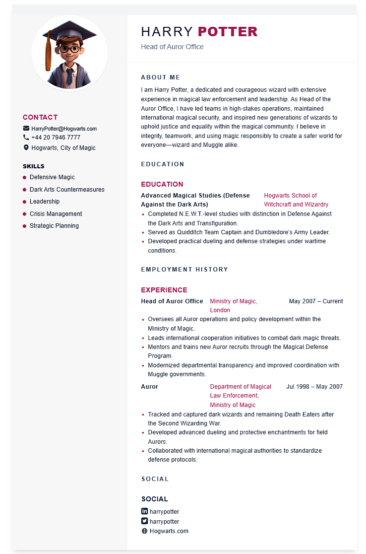 Vane Red CV template - Professional resume design