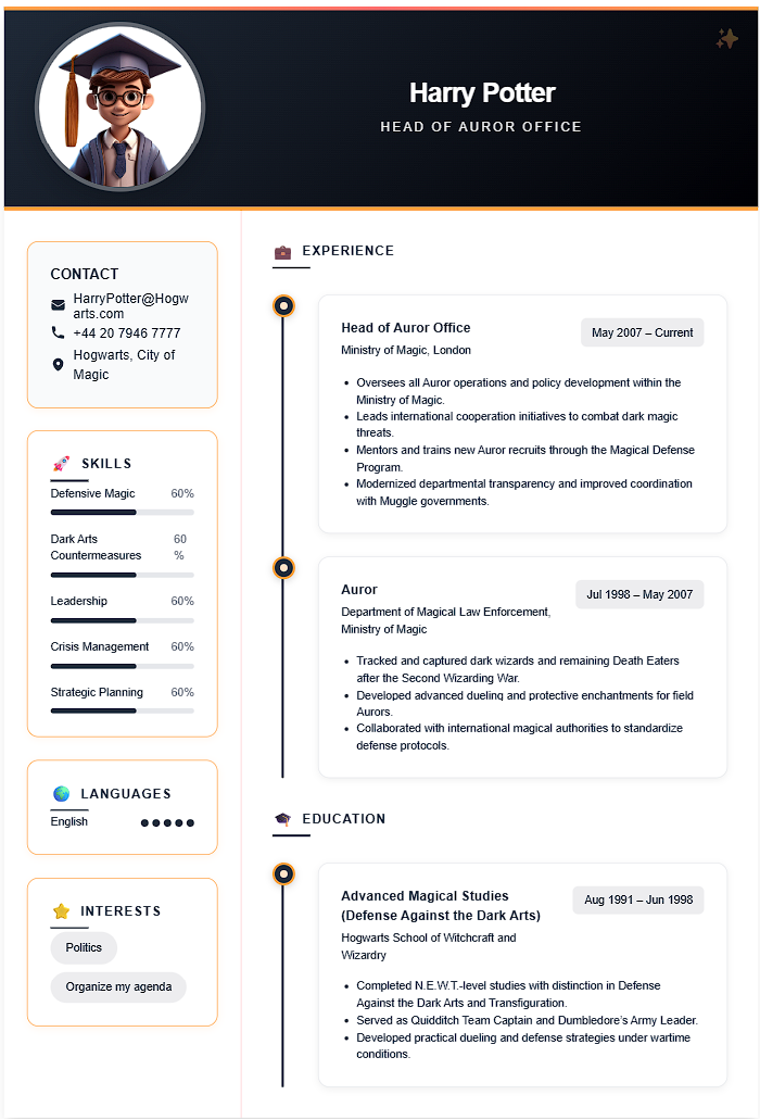 Modern Timeline Pro Emoji CV template - Professional resume design