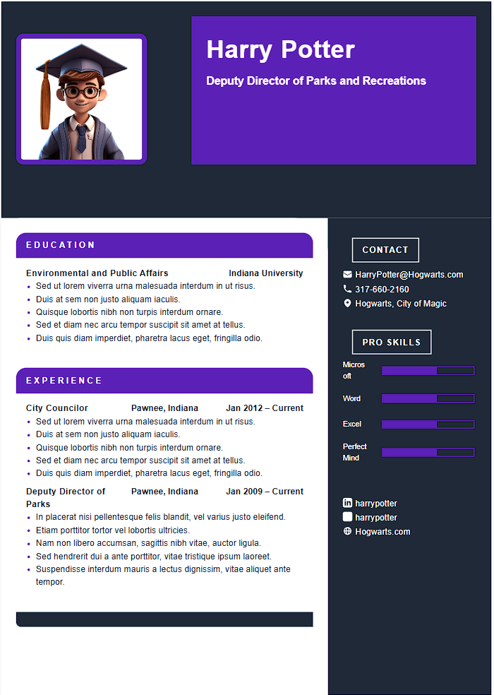 art director CV template - Professional resume design